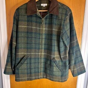 Talbots Men's Blue and Green Plaid Jacket